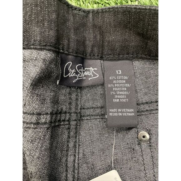Womens City Streets NWT Black Rinse Size 13 Stretch Jeans - Picture 3 of 10
